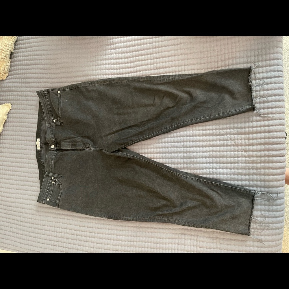 Madewell Black Womens 22W 36 High Rise Crop Boy Jean